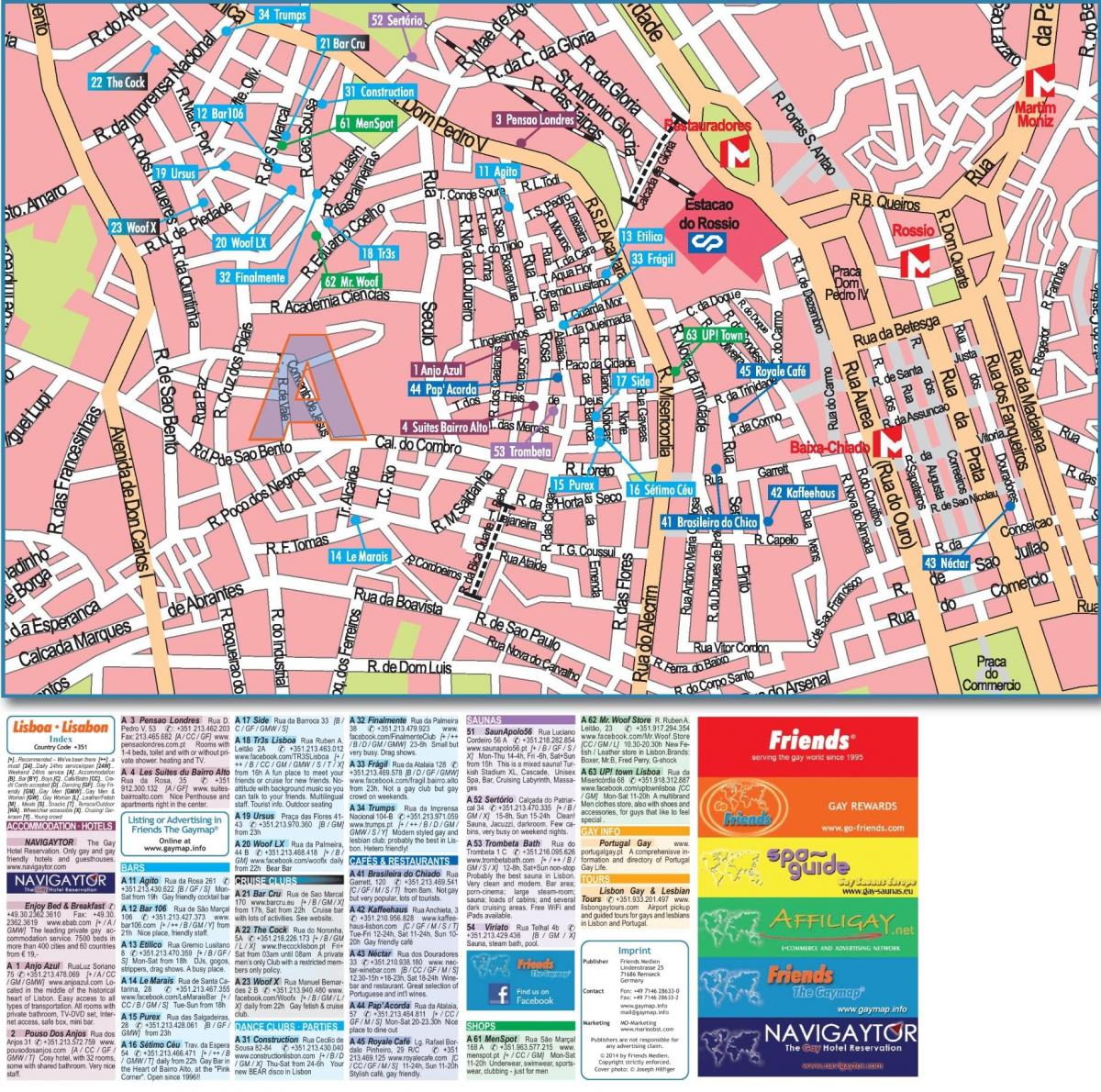 kaart van gay-kaart lissabon