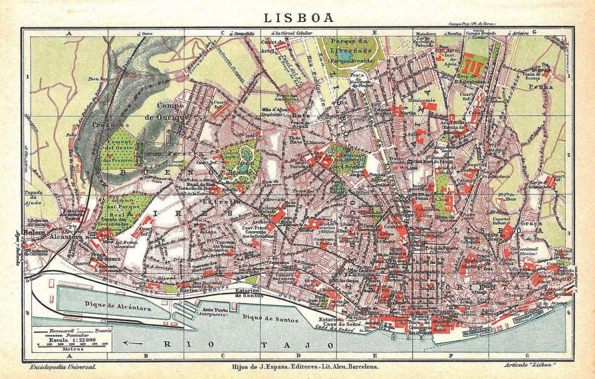 kaart van lissabon oude stad