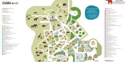 Kaart van de dierentuin van lissabon