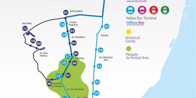 Lissabon airport bus route kaart