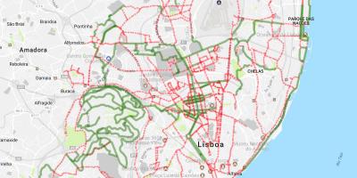 Kaart van lissabon fiets
