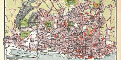 Kaart van lissabon oude stad