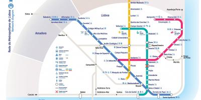 Kaart van de metro van lissabon